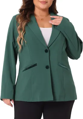 Agnes Orinda Blazers for Women Plus Size Notched Lapel V Neck Business Casual Outfits Suit Jacket Work Fall Blazers