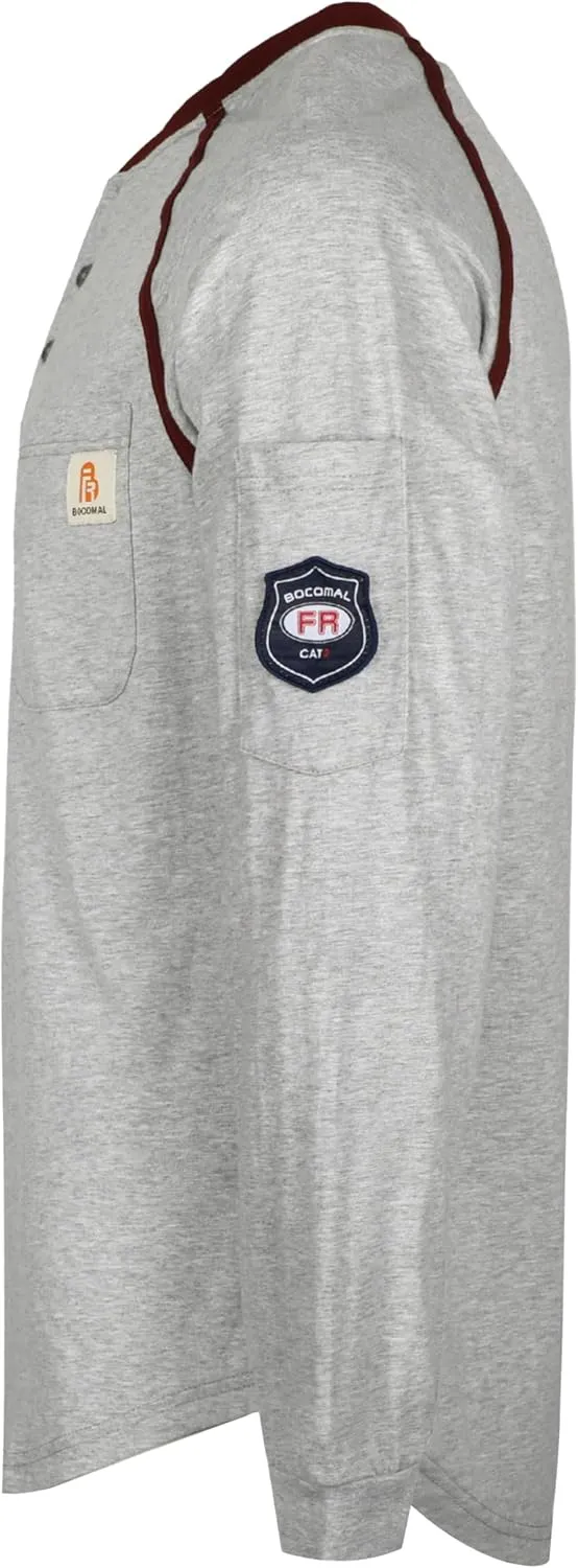 BOCOMAL FR Shirts 5.5oz Light Weight Henley and Short Sleeve Flame Resistant/Fire Retardant Clothing Shirt