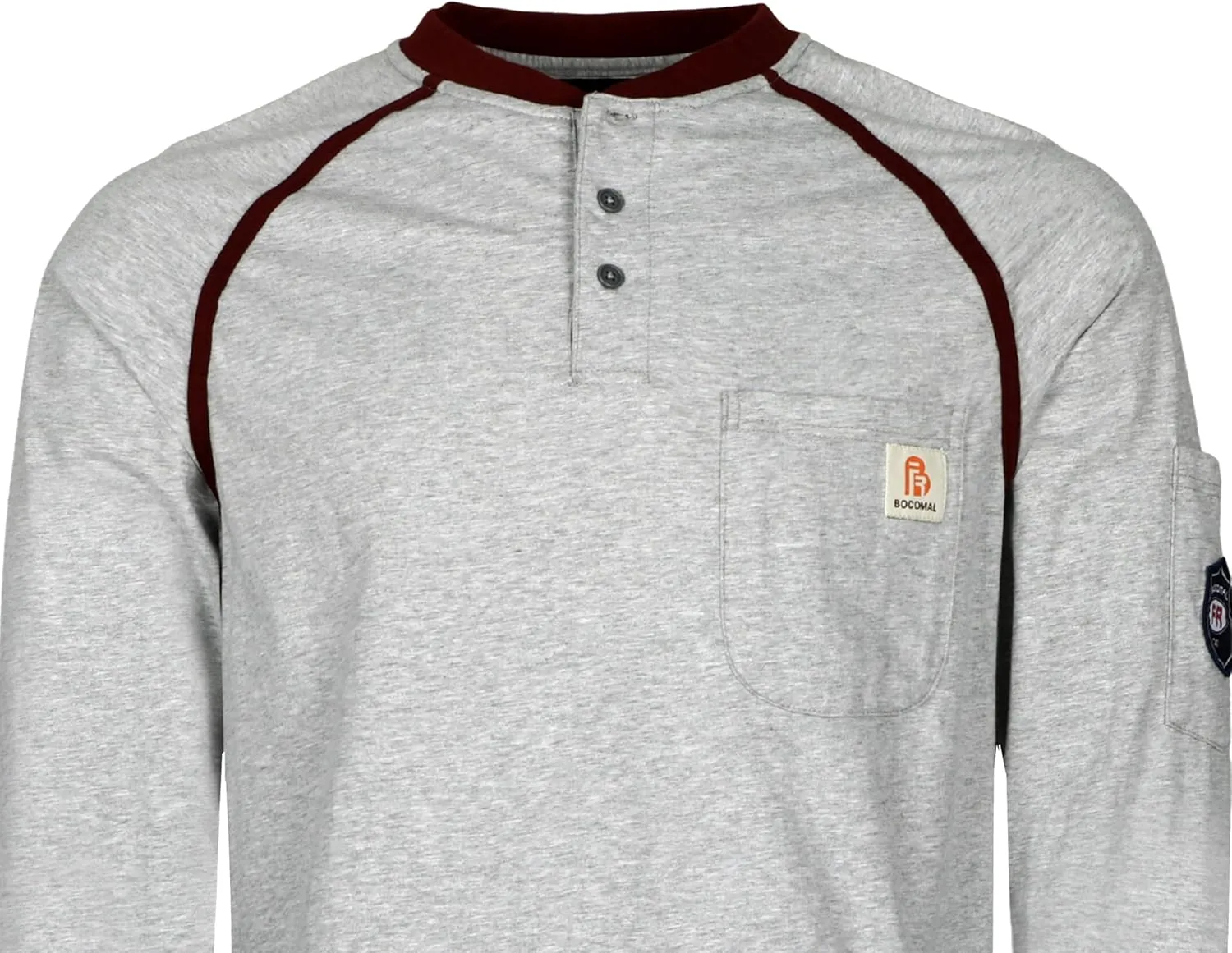 BOCOMAL FR Shirts 5.5oz Light Weight Henley and Short Sleeve Flame Resistant/Fire Retardant Clothing Shirt