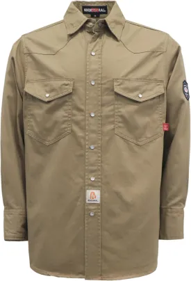 BOCOMAL FR Shirts Flame Resistant 100% C NFPA2112 7.5oz Men's Fire Retardant Welding Shirt