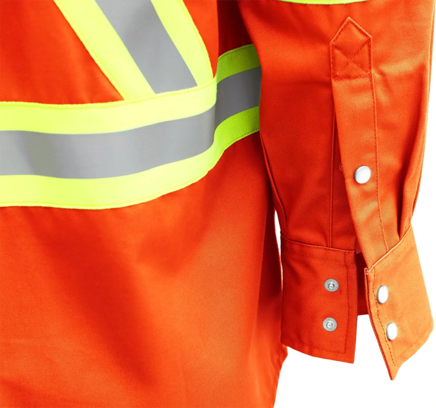 BOCOMAL FR Shirts High Visibility/Hi Vis Flame Resistant/Fire Retardant Shirt 7.5oz Men's Reflective Shirts