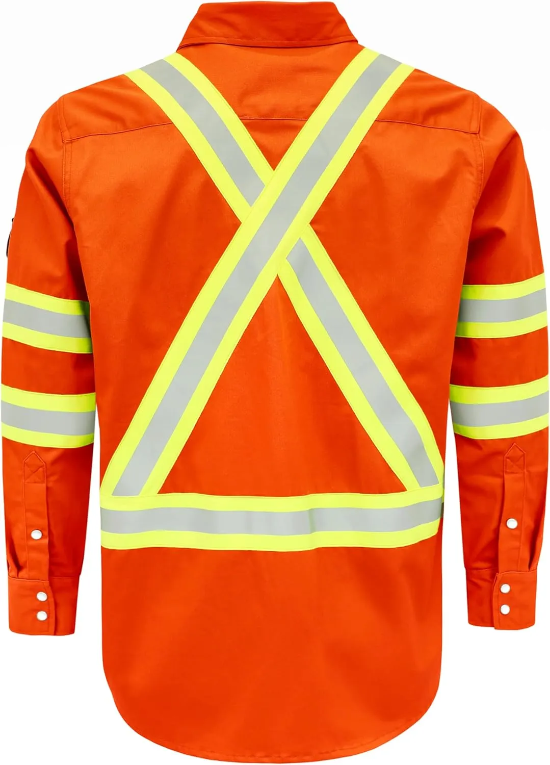 BOCOMAL FR Shirts High Visibility/Hi Vis Flame Resistant/Fire Retardant Shirt 7.5oz Men's Reflective Shirts