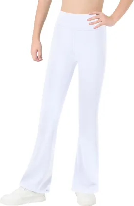 Bootcut Leggings for Girls High Waist Soft Stretch Women Yoga Pants Teen Dance Running Black Pink Dark Blue Maroon White