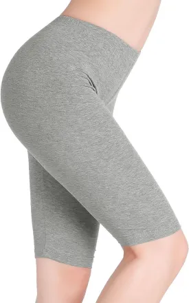 CnlanRow Womens Under Skirt Pants Soft Ultra Stretch Knee Length Leggings Fitness Sport Shorts