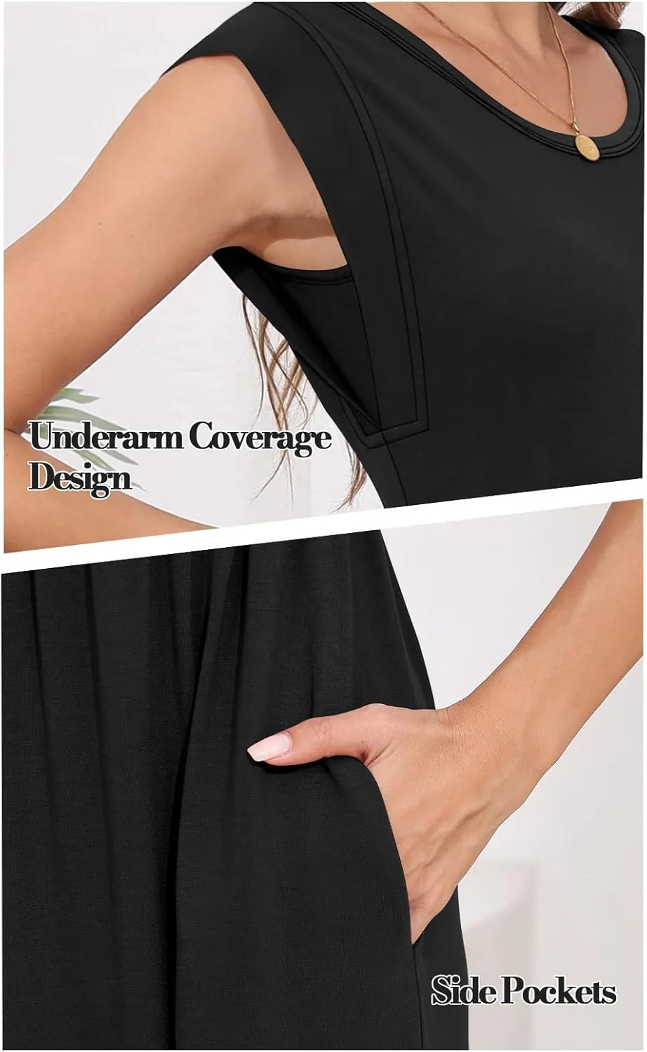 DB MOON Womens 2025 Maxi Dresses Empire Waist Long Summer Dress Casual Cap Short Sleeve Sundress with Pockets
