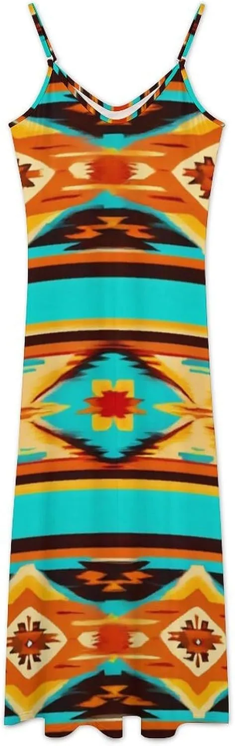Girl's Sexy Long Sleeveless Dress Summer Full Slip Camisole V Neck Under Dress