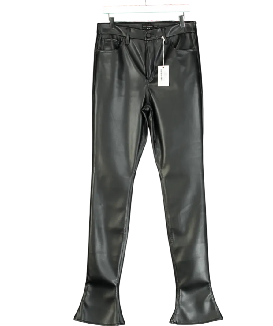 Good American Black Faux Leather Slim Bootcut Trousers W31