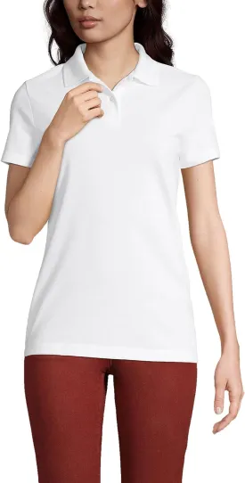 Lands' End Women's Short Sleeve Basic Mesh Polo Shirt