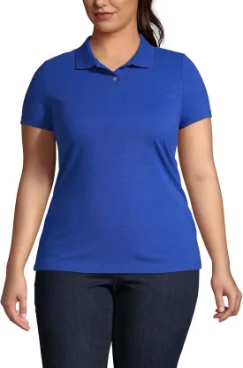 Lands' End Women's Short Sleeve Basic Mesh Polo Shirt