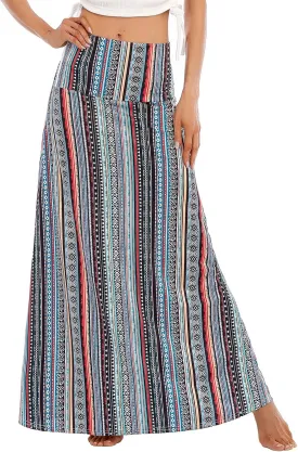 Maxi Skirts for Women Boho Skirt High Waist Long Skirts Floral Skirt Bohemian Maxi Pencil Skirt with Floor Length