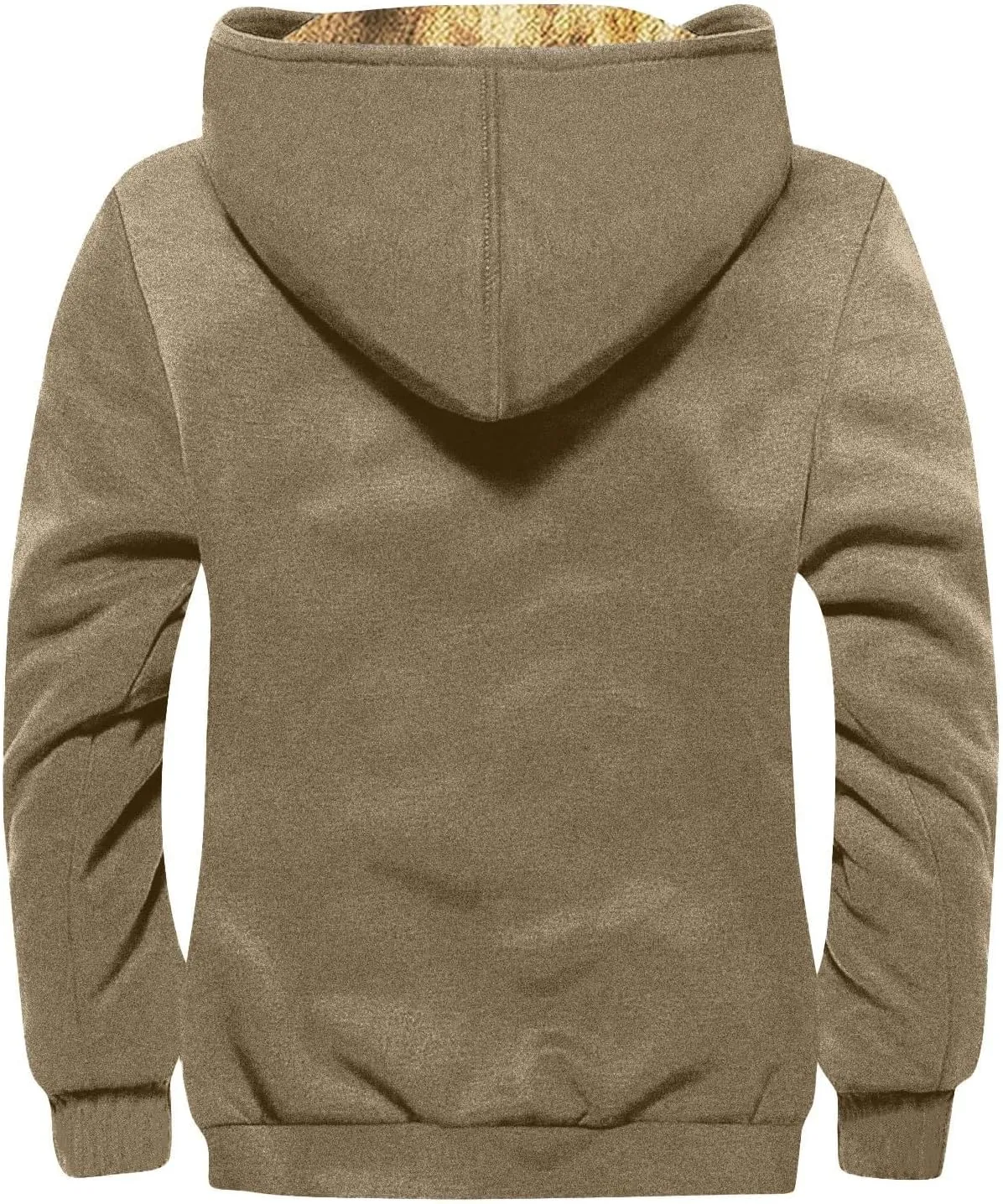 Mens Vintage Fleece Jacket Sherpa Lined Winter Coats Parka Warm Over Outerwear Windproof Casual Hoodies with Pocket