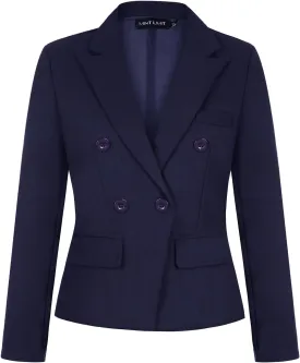 MINTLIMIT Blazers for Women Business Casual Long Sleeve Cropped Blazer Peak Lapel Double Breasted Suit Jacket with Pockets