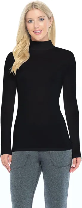 Natural Uniforms Women's Long Sleeve Mock Turtle-Neck T-Shirt Under Scrub