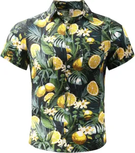 OCHENTA Hawaiian Shirt for Men Summer Casual Beach Short Sleeve Button Down Floral Shirts
