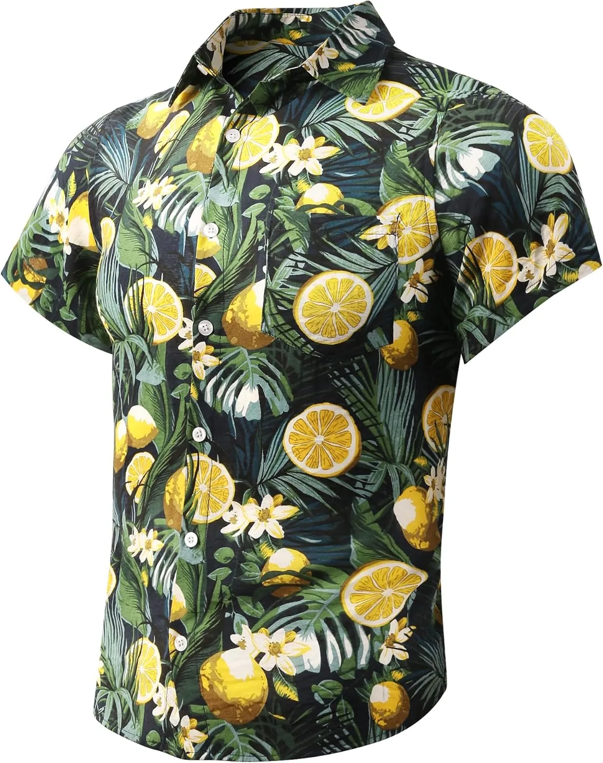 OCHENTA Hawaiian Shirt for Men Summer Casual Beach Short Sleeve Button Down Floral Shirts