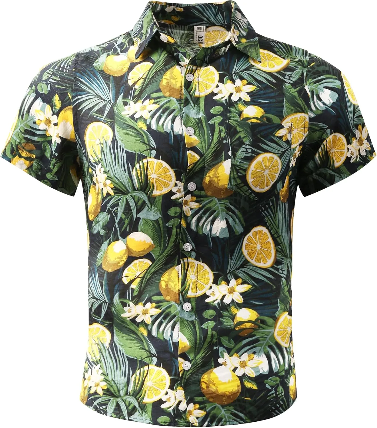 OCHENTA Hawaiian Shirt for Men Summer Casual Beach Short Sleeve Button Down Floral Shirts