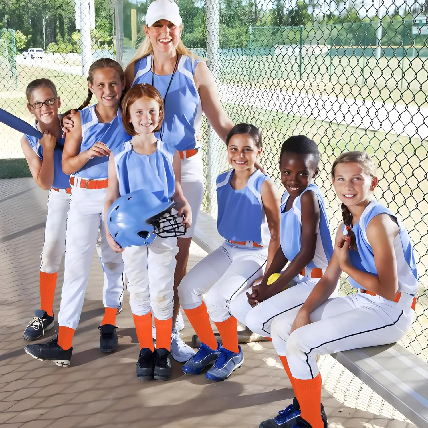 Ultrafun Kids Youth Baseball/Softball Socks and Belt Combo Set for Boys Girls