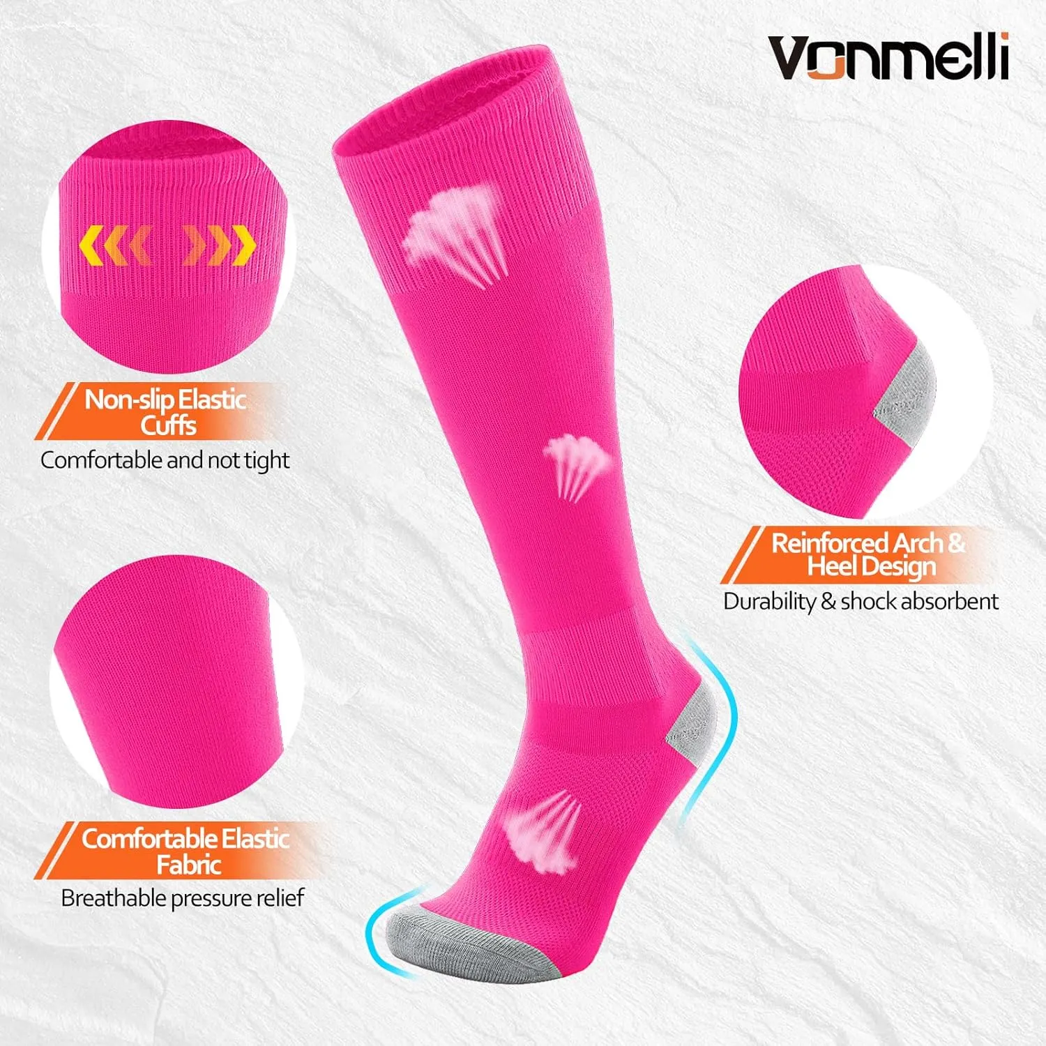 VONMELLI Baseball Socks and Belt Combo Elastic Softball Belt and Socks Adjustable Waist Belt for Boys Youth Adult