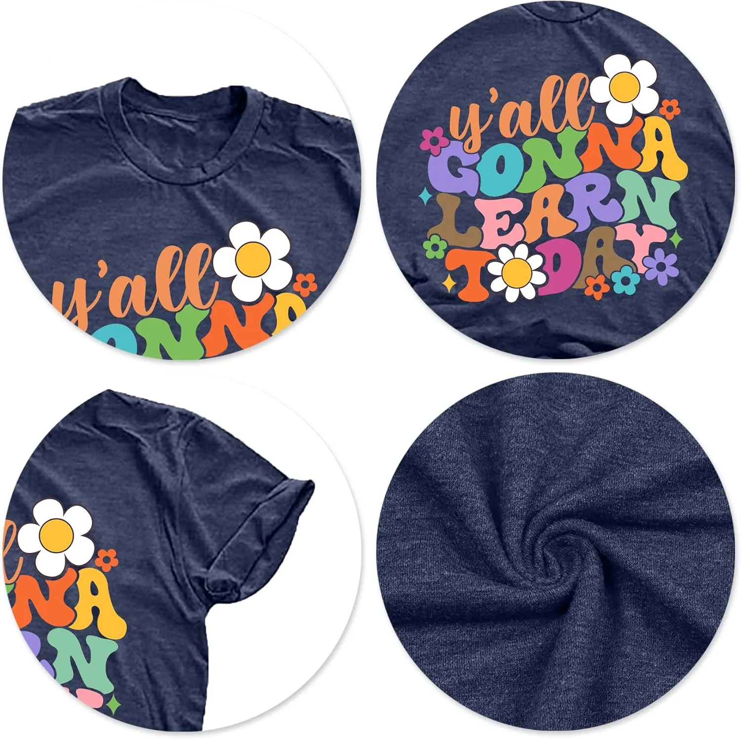 VVNTY Teacher Shirts for Women: Y'all Gonna Learn Today T Shirt Back to School Teacher Tops
