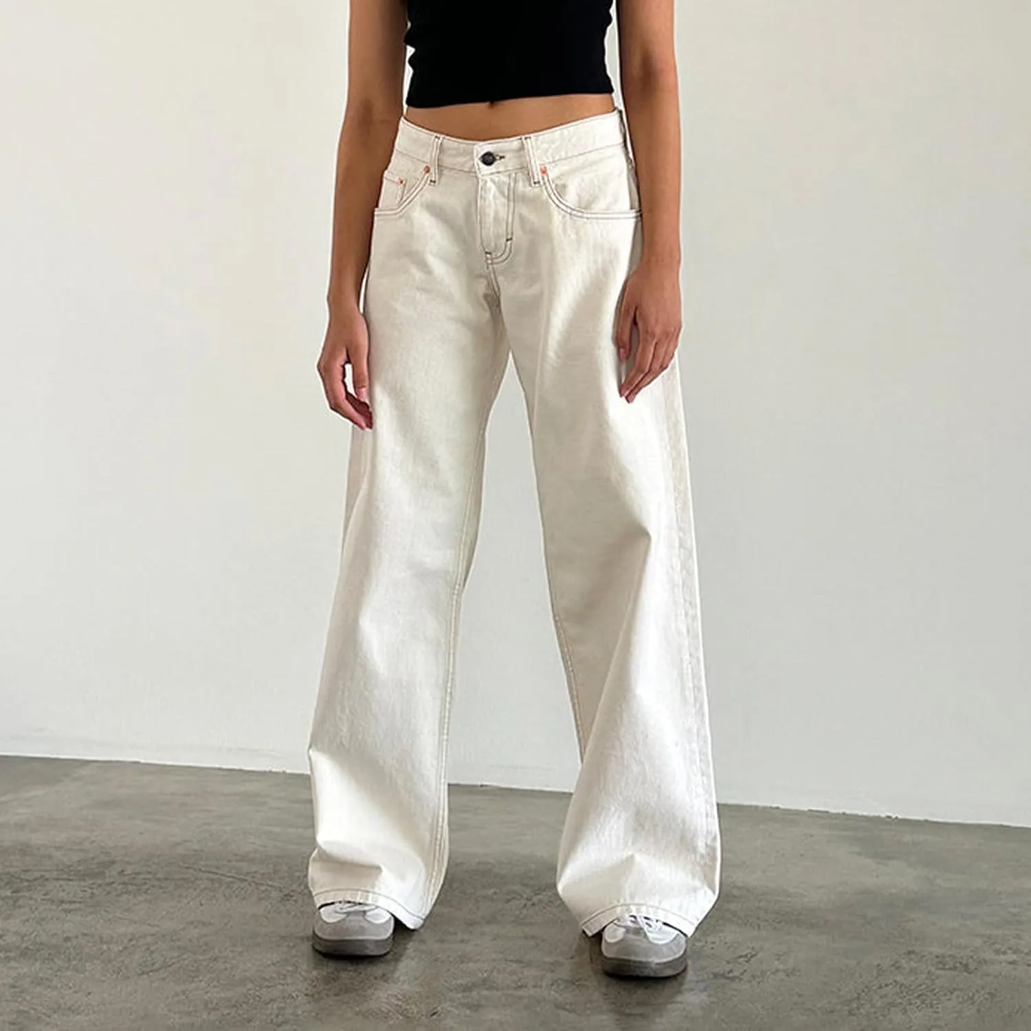 Women Low Waist Baggy Jeans Wide Leg Boyfriend Denim Pants Y2k Casual Vintage Trendy Loose Fit Trousers Streetwear