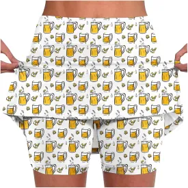 Women Plus Skirts for Beer Festival Fashion Party Shorts Funny Print Athletic Tennis Skirts Running Shorts for Women