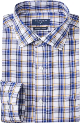 Year In Year Out Wrinkle Free Dress Shirt for Men Regular Fit Long Sleeve Wrinkle Resistant Shirt